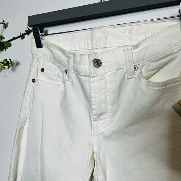 7 For All Mankind White Skinny Crop & Roll Jeans NWT! - Picture 2 of 16